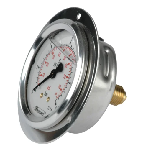 SPG063-0006-01-01-P-B04-F Manometer m/frontring Ø63 6 bar tilslutning bak 1/4"