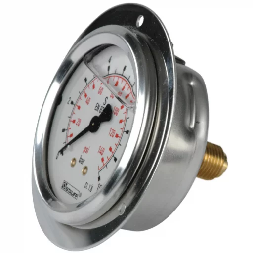 SPG063-0010-01-01-P-B04-F Manometer m/frontring Ø63 10 bar tilslutning bak 1/4"