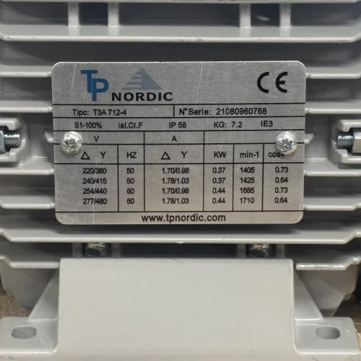 El.motor 0,37 kw T3A 712-4P 230/400V-50Hz B35 IP56 IE3
