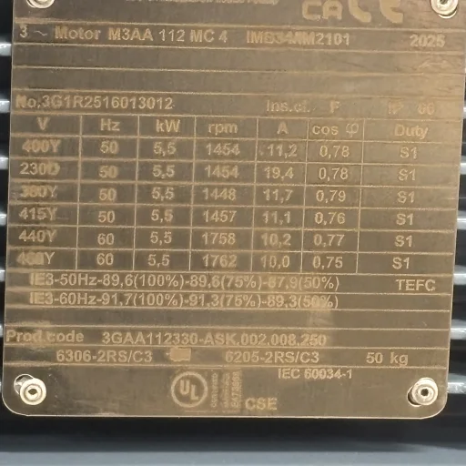 El.motor 112M 5,5 kW-4P 2/4V-50Hz B34 IP55 IE3