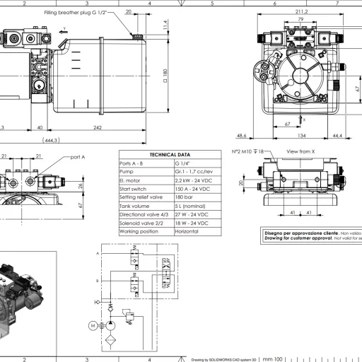 100006887A0 Power pack MC 2,2kW/24VDC 5L tank.