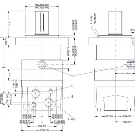 MS OMS 80 C  Gerolermotor Ø32 aksel