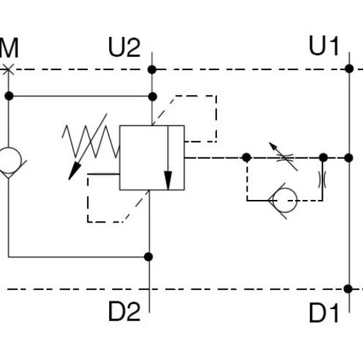 Overcenterventil, enkel, G 3/4" BSP, 350 bar, 160 l/min, pilotforhold 4:1, VOSL/N1516/34/G5.p4.PR/ac
