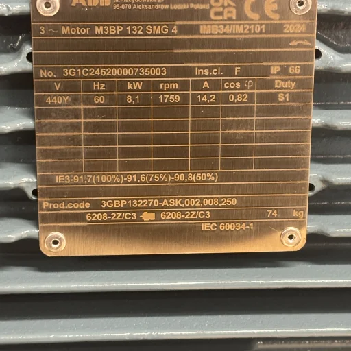 El.motor 132S 7,5 kW-4P 2/4V-50Hz B34 IP55 IE3