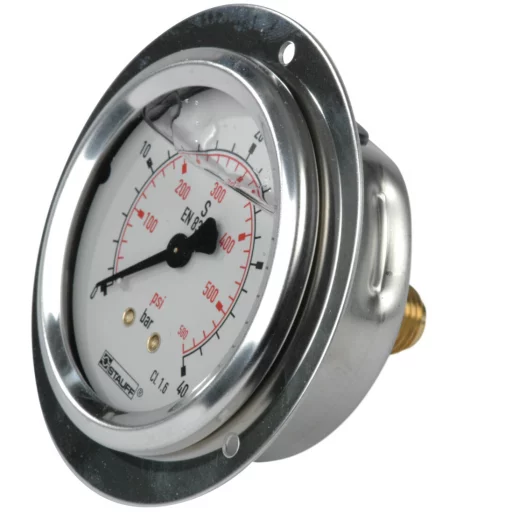 SPG063-0040-01-01-P-B04-F Manometer m/frontring Ø63 40 bar tilslutning bak 1/4"