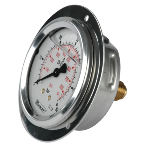 SPG063-0060-01-01-P-B04-F Manometer m/frontring Ø63 60 bar tilslutning bak 1/4"