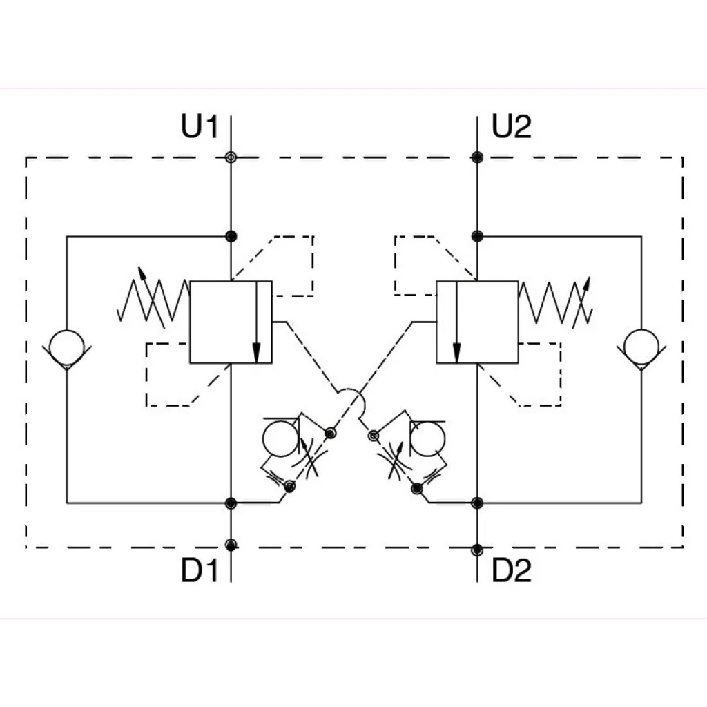 Overcenterventil, dobbel, G 3/4" BSP, 160 l/min, 4:1, VODL/N1516/34/G5.p4