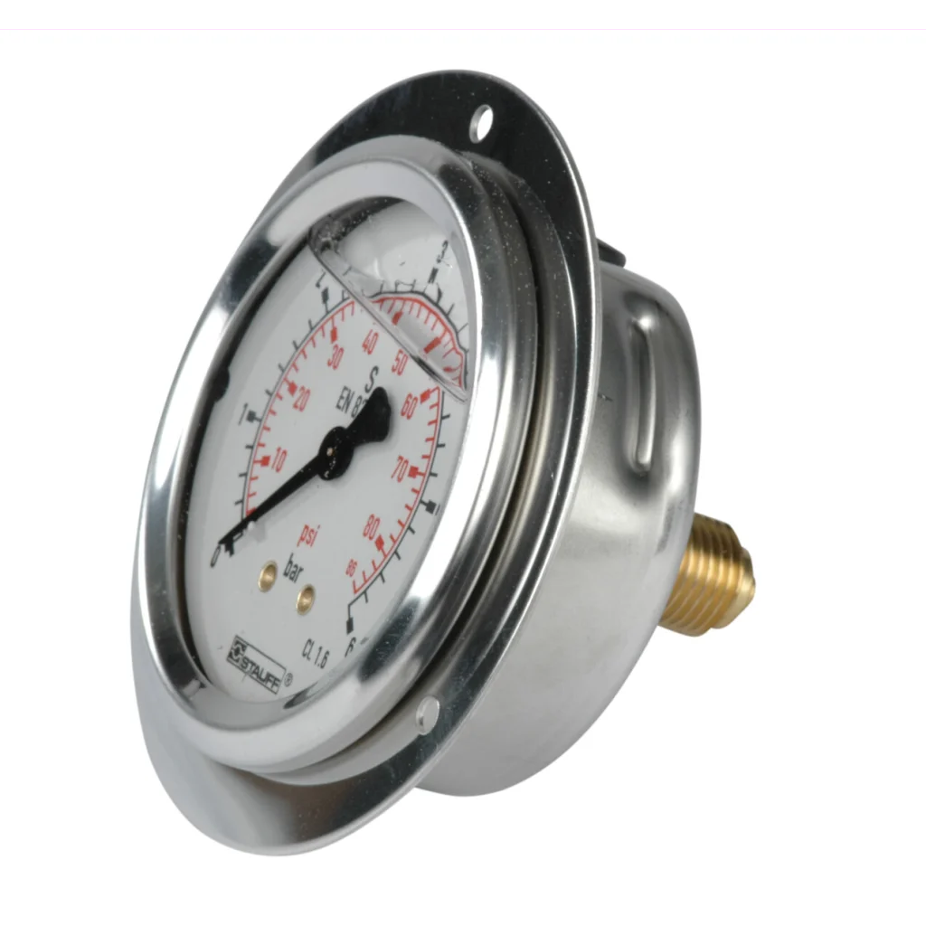 SPG063-0006-01-01-P-B04-F Manometer m/frontring Ø63 6 bar tilslutning bak 1/4"
