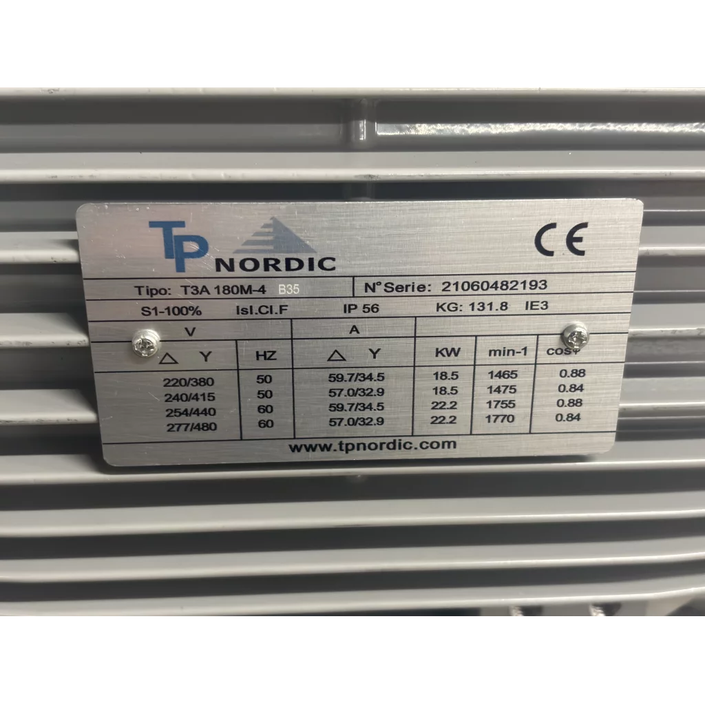 El.motor 18,5 kw T3A 180M-4P 2/4V-50Hz B35 IP56 IE3 PTC