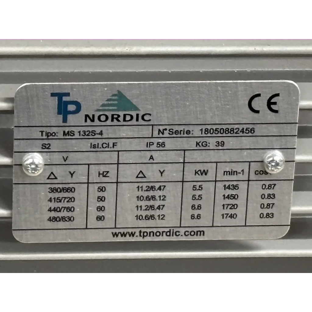 El.motor 5,5 kw MS 132S-4P 4/6V-50Hz B3 IP56