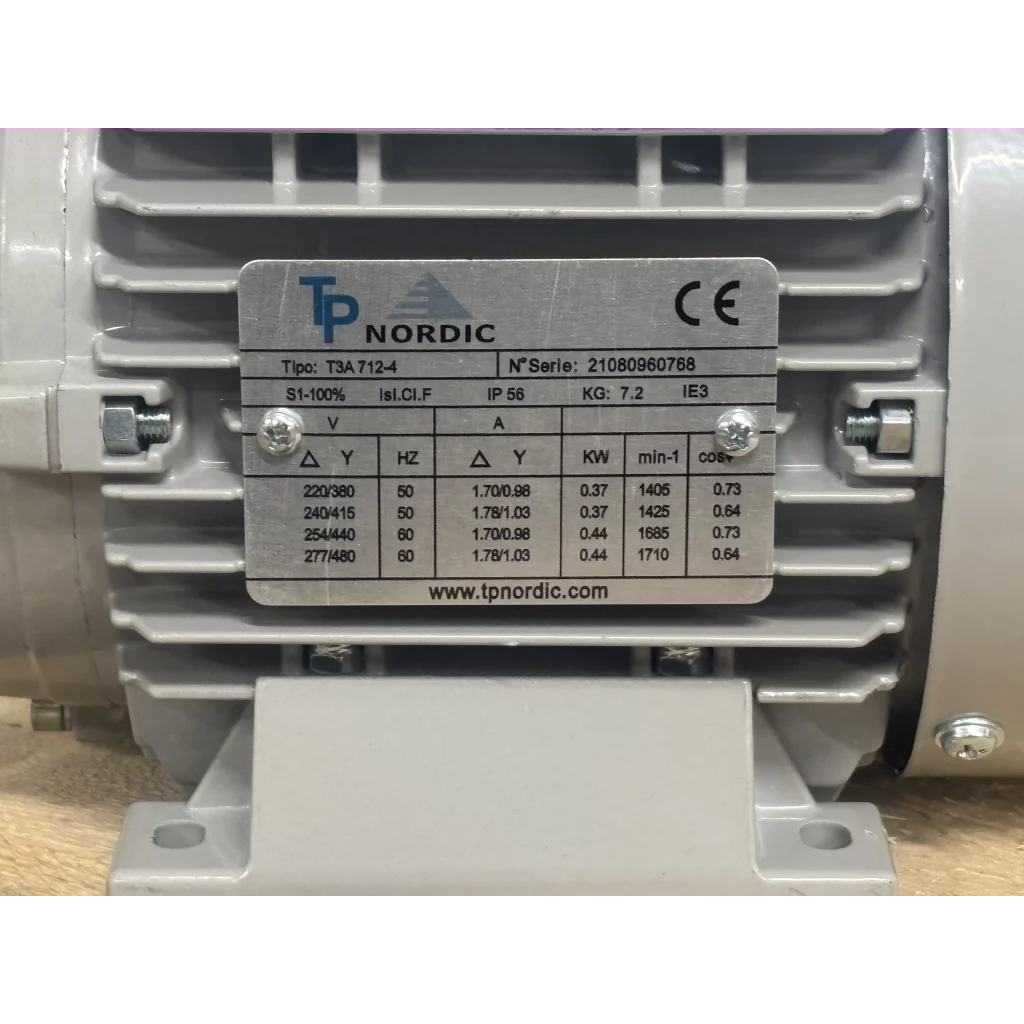 El.motor 0,37 kw T3A 712-4P 230/400V-50Hz B35 IP56 IE3