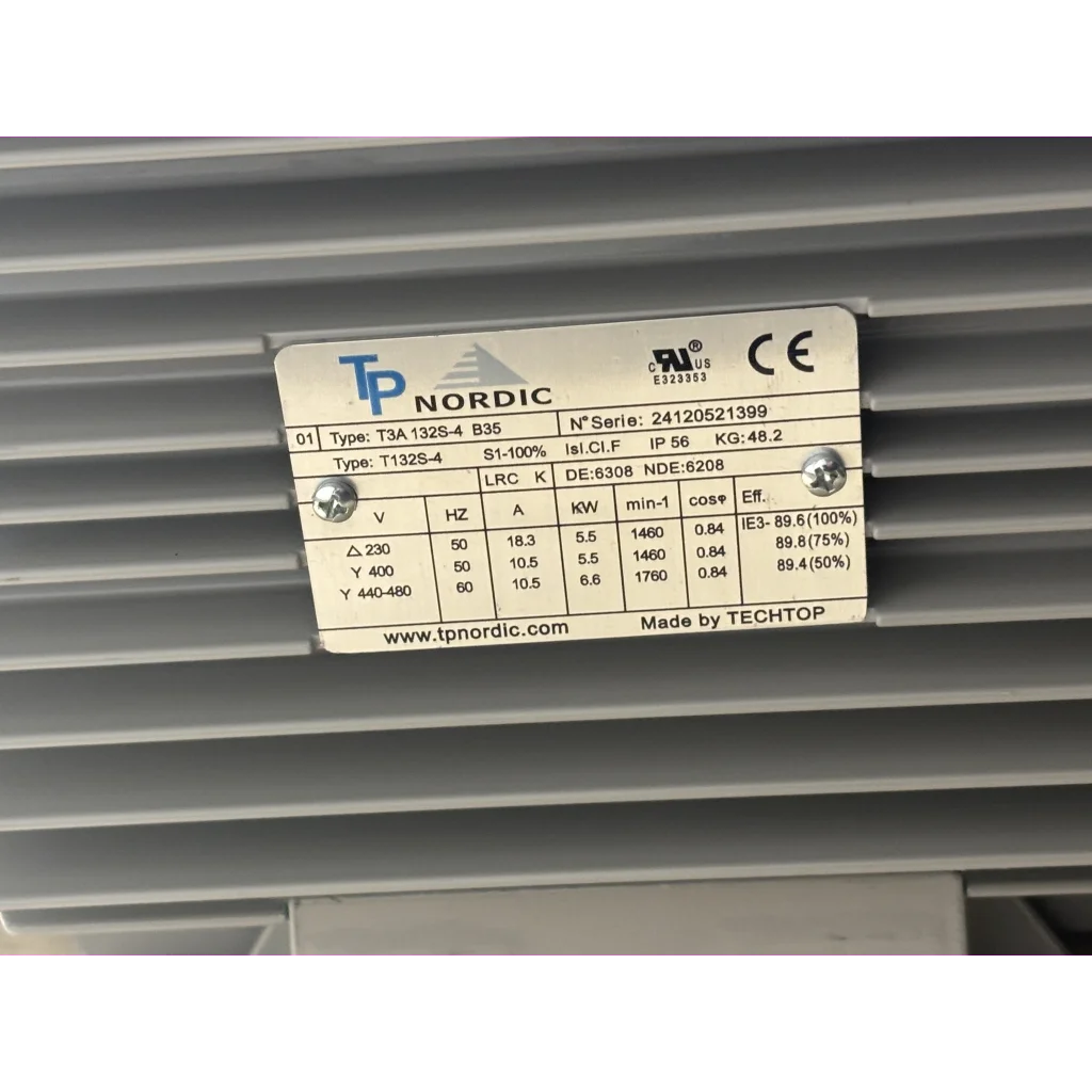 El.motor 5,5 kw T3A 132S 4P 2/4V-50Hz B34 IP56 IE3 PTC Heat