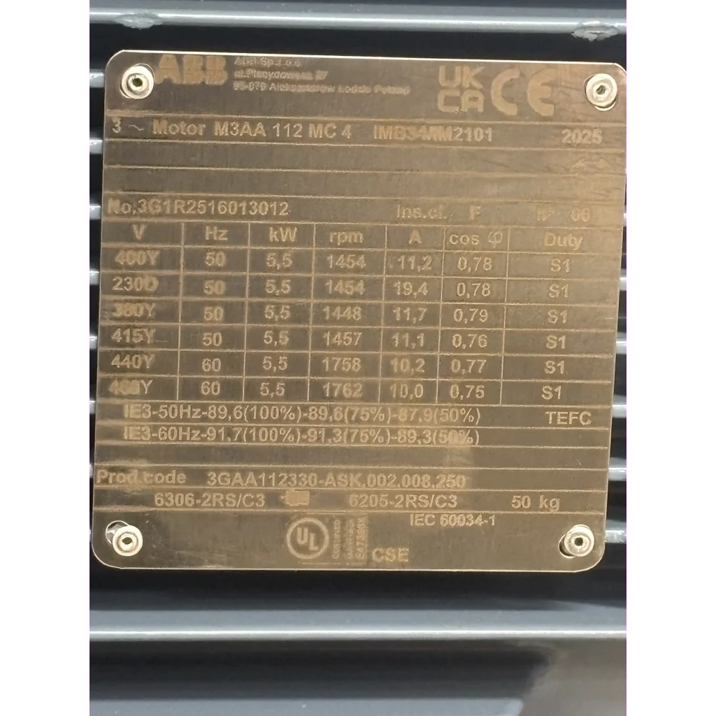 El.motor 112M 5,5 kW-4P 2/4V-50Hz B34 IP55 IE3