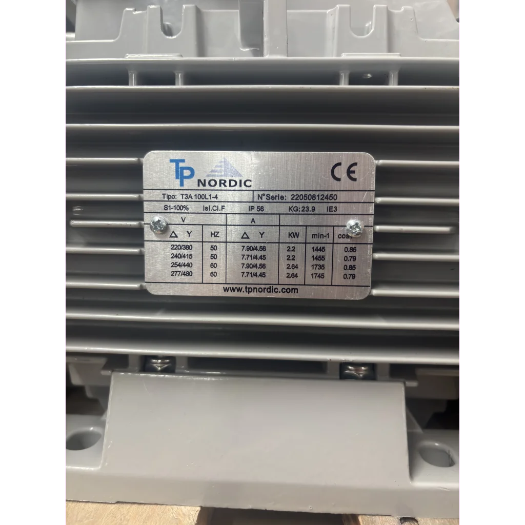 El.motor 2,2 kw T3A 100L1-4P 2/4V-50Hz B35 IP56 IE3