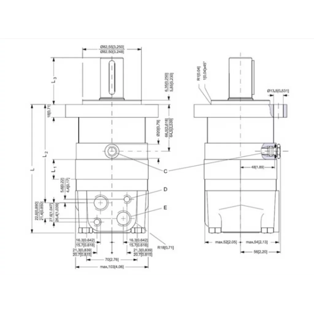 MS OMS 80 C  Gerolermotor Ø32 aksel
