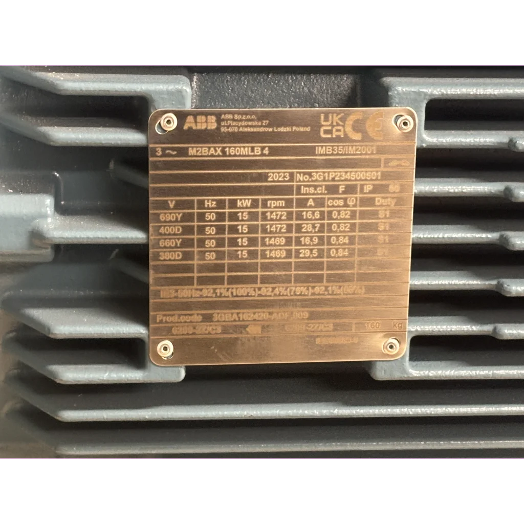 El.motor 160L 15kW-4P 4/6V-50Hz B35 PTC Heater IP55