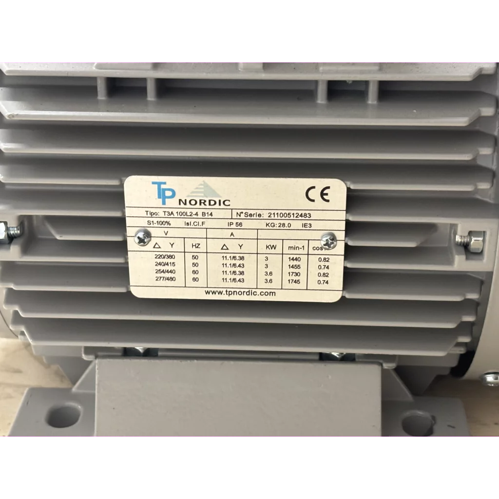 El.motor 3 kw T3A 100L2-4P 2/4V-50Hz B34 IP56 IE3