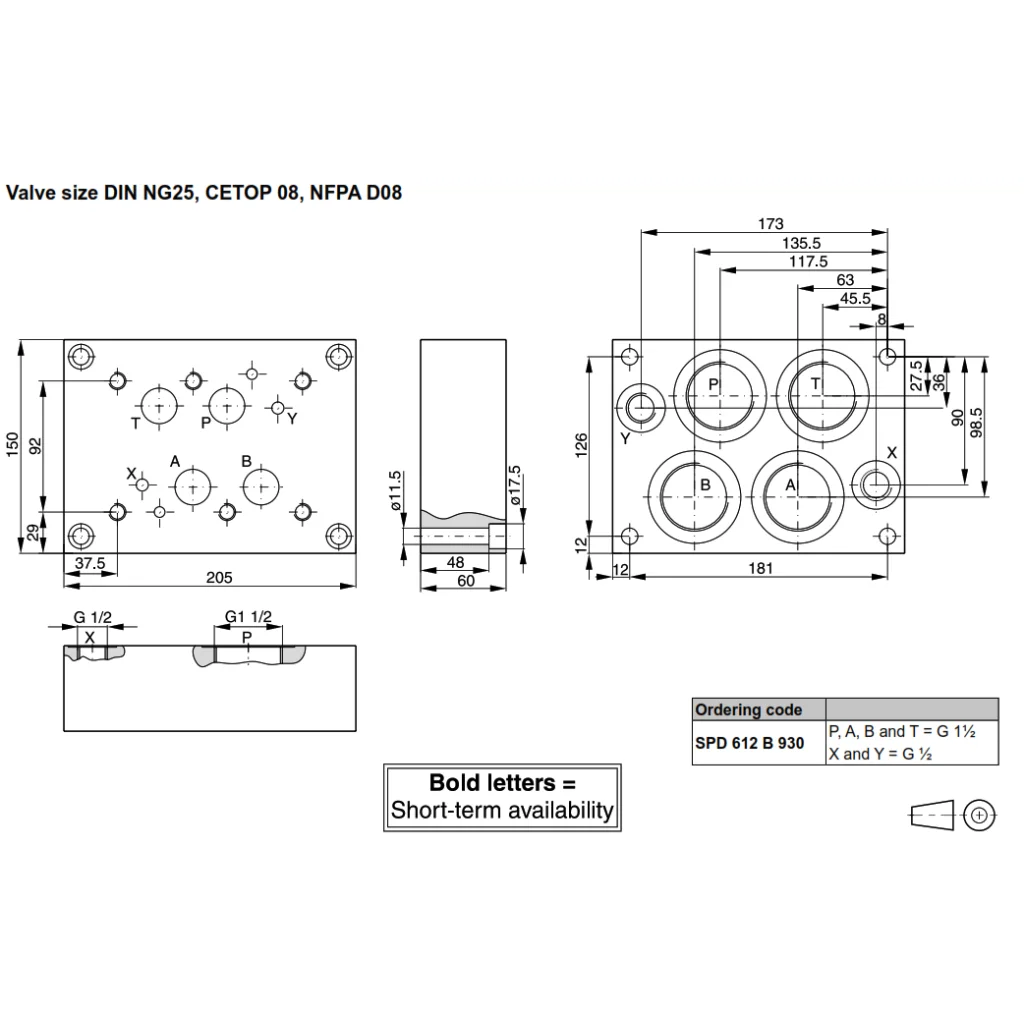 SPD612B930 Monteringsplate NG25