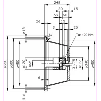 ktr-koblingskit-p2-75-140-4-bolt-sae-c-sae-spline-iec-250s